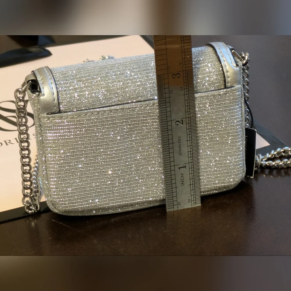 Victoria's Secret Micro Shoulder/Crossbody Bag in Silver Sparkle. NWT - Picture 5 of 10